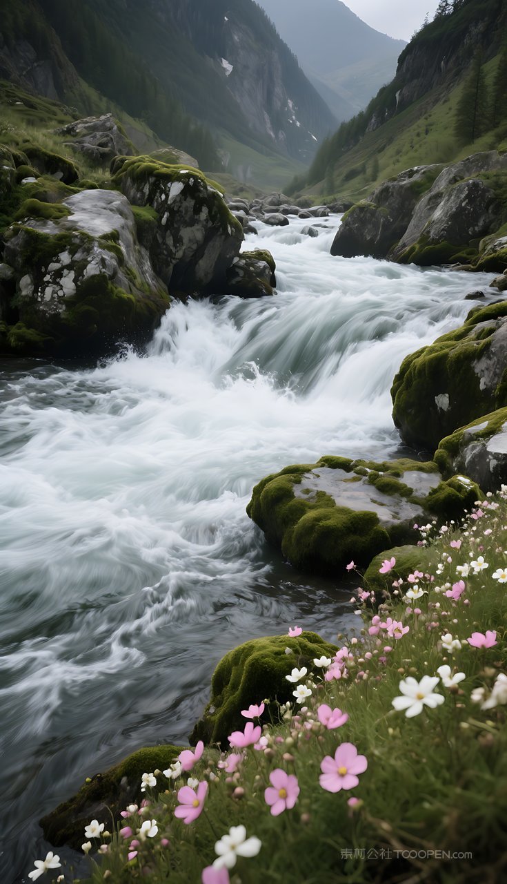 唯美群山山水风景河流湖泊山峰