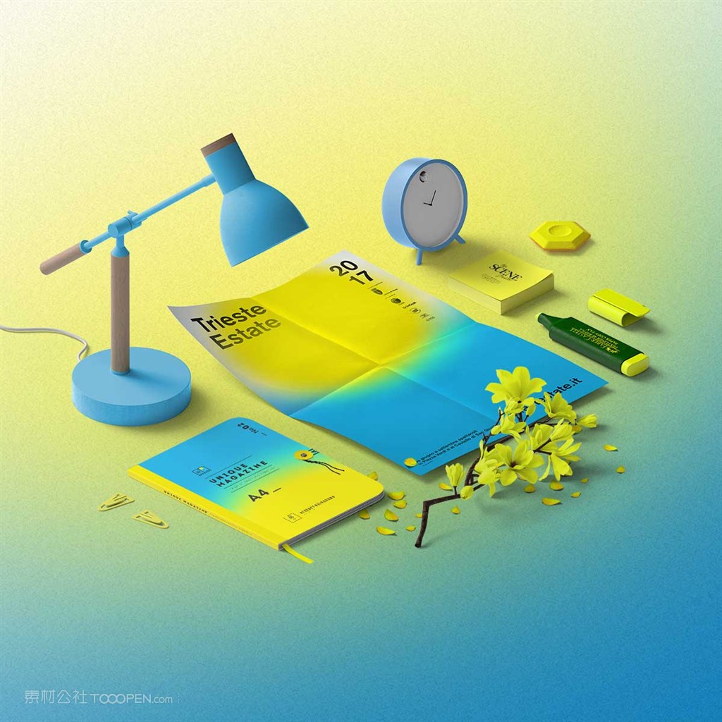 绚丽文艺桌面样机素材