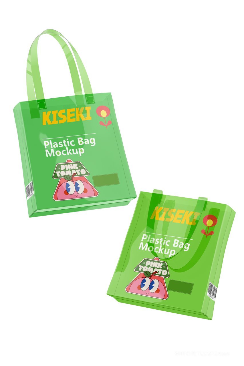 潮流透明塑料pvc手提袋拎袋购物包文创样机 (3)