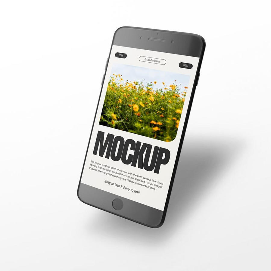 黑色旧手机样机