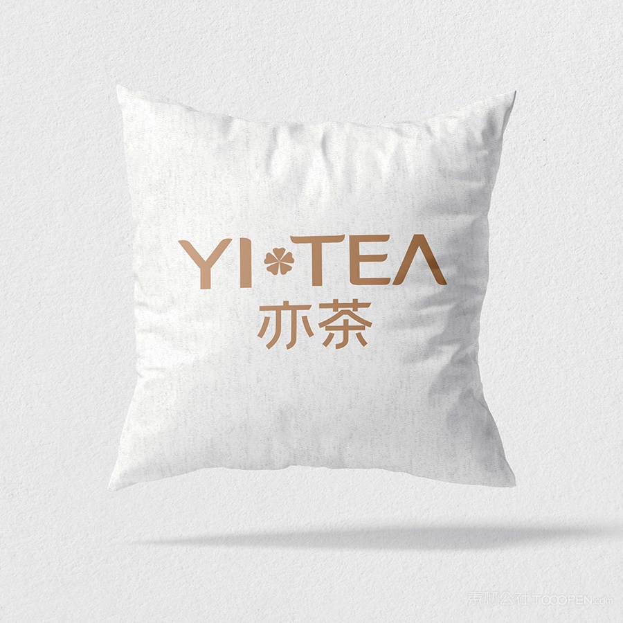 奶茶店vi抱枕贴图样机