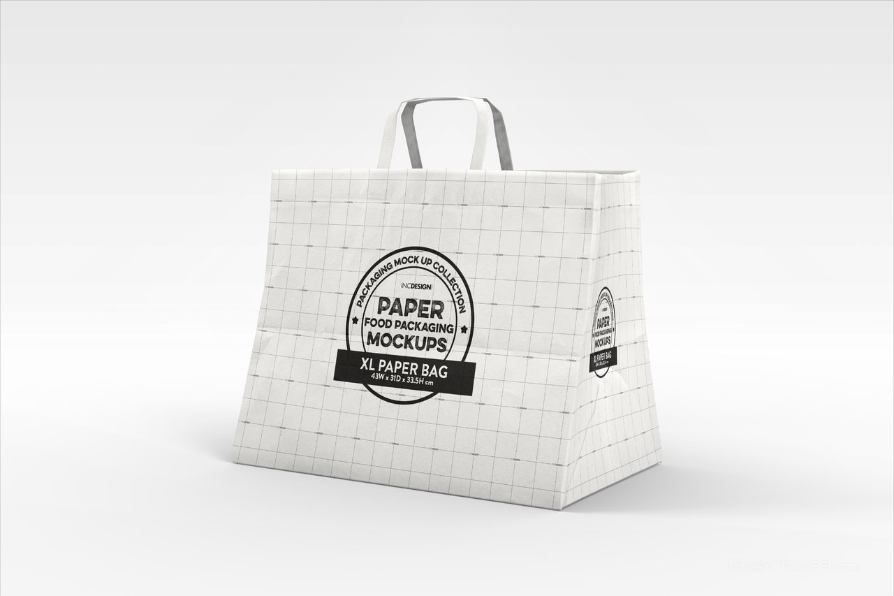 快餐汉堡品牌食品纸质手提袋包装样机 (6)