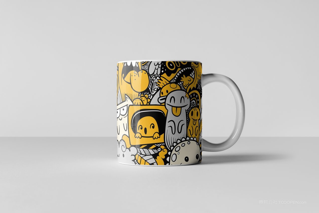 白色卡通马克杯礼盒装样机 (5)