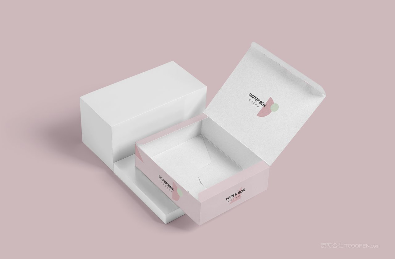 纸盒粉色飞机盒包装设计效果展示vi智能样机 (2)