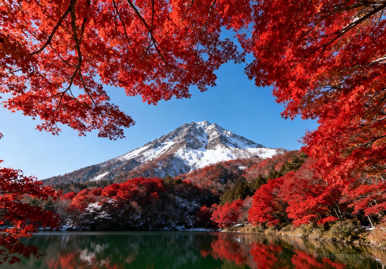 意境唯美山峰山水秋天天空湖泊青山