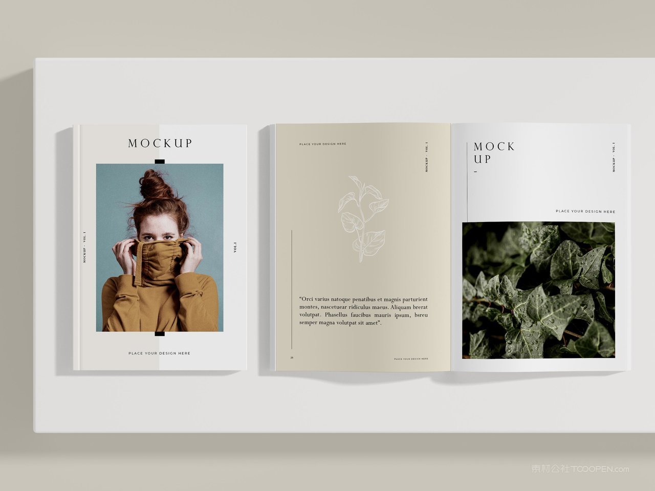 画册封面与展开样机贴图