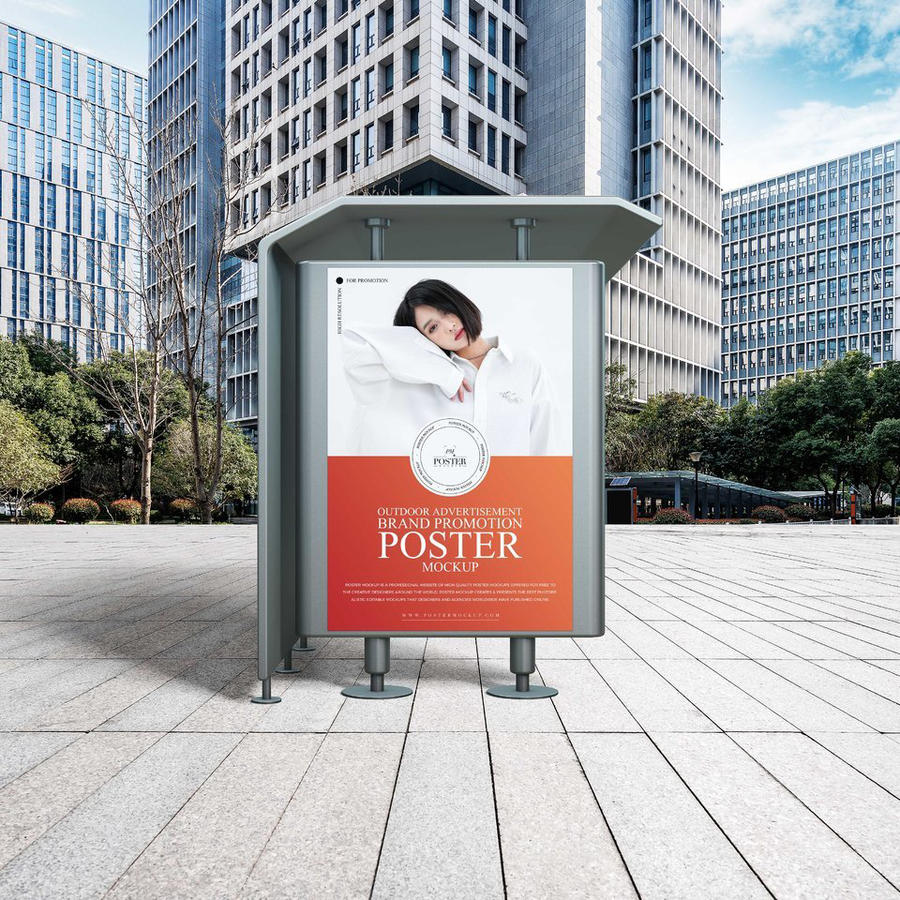 户外广告海报样机