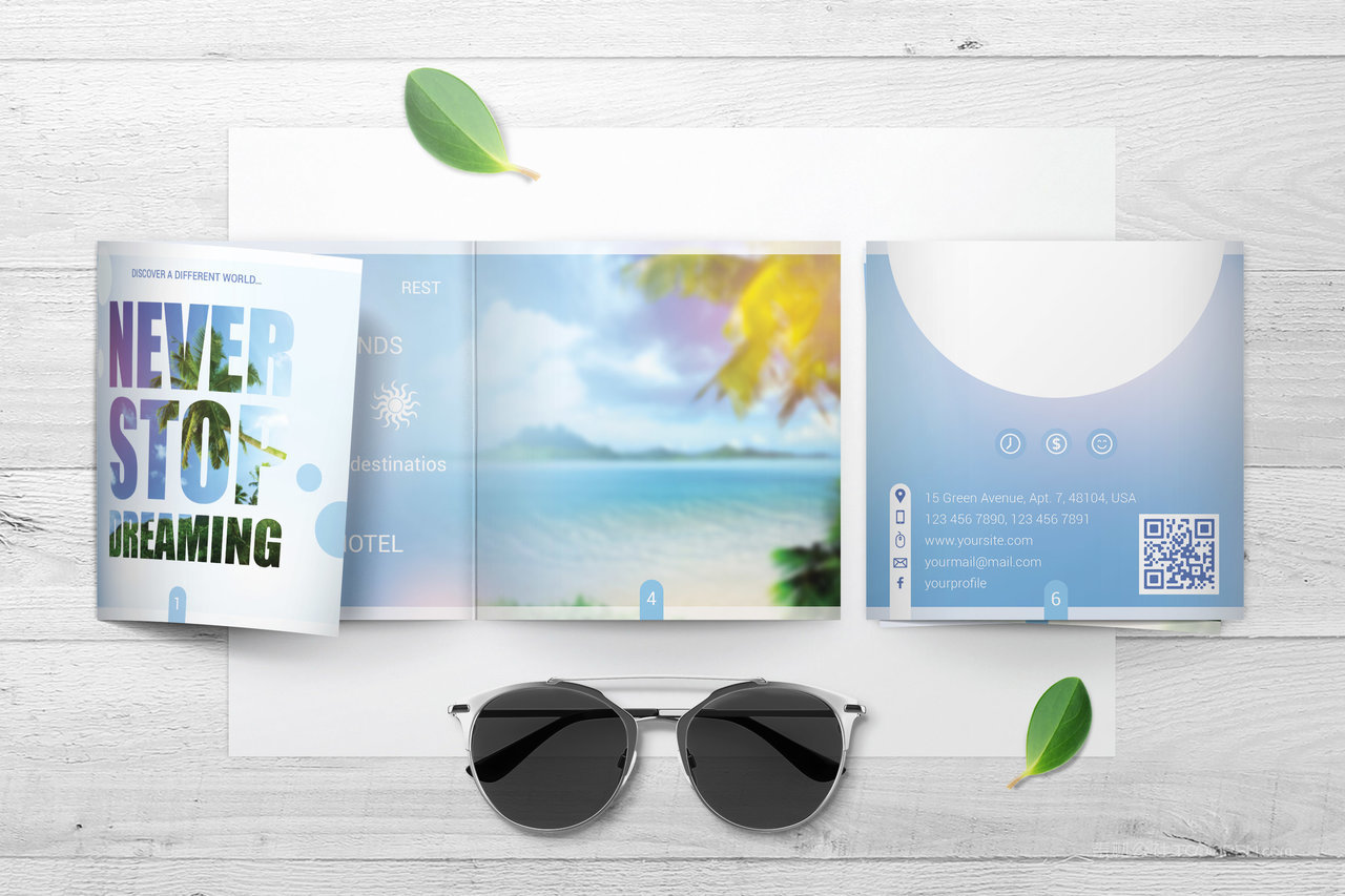 方形三折页样机