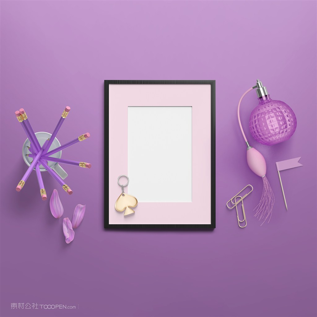 香水相框曲别针铅笔挂坠样机