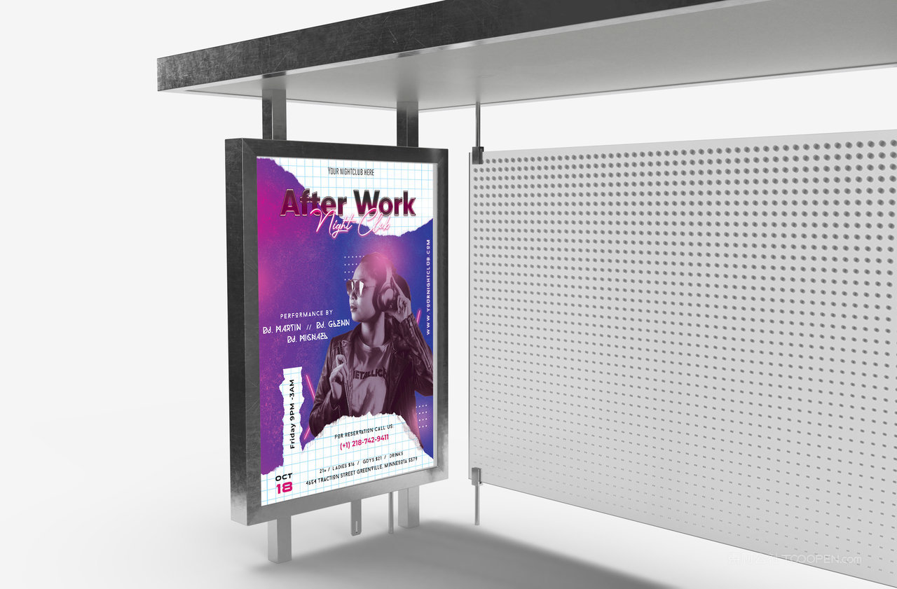 公交站海报设计展示样机