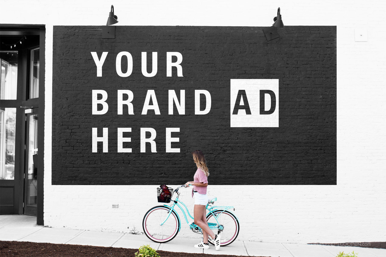 户外白色墙面壁画模型