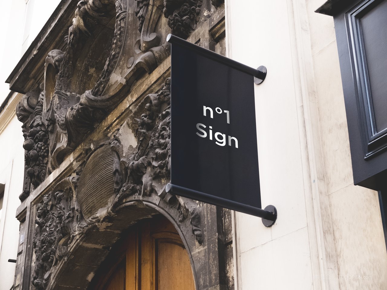 门头引导旗智能贴图样机  (18)