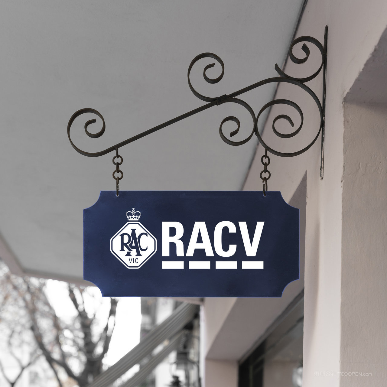 复古店招门头贴图样机