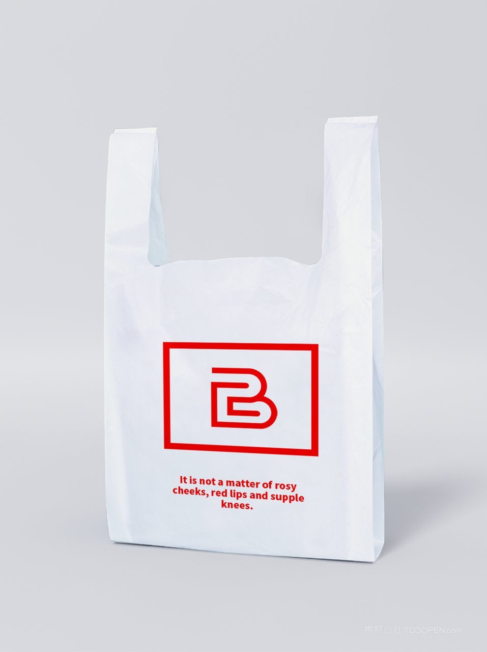 白色购物袋塑料袋样机 (5)
