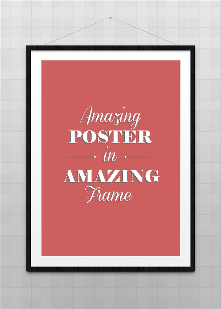 挂在墙上的黑色边框海报样机