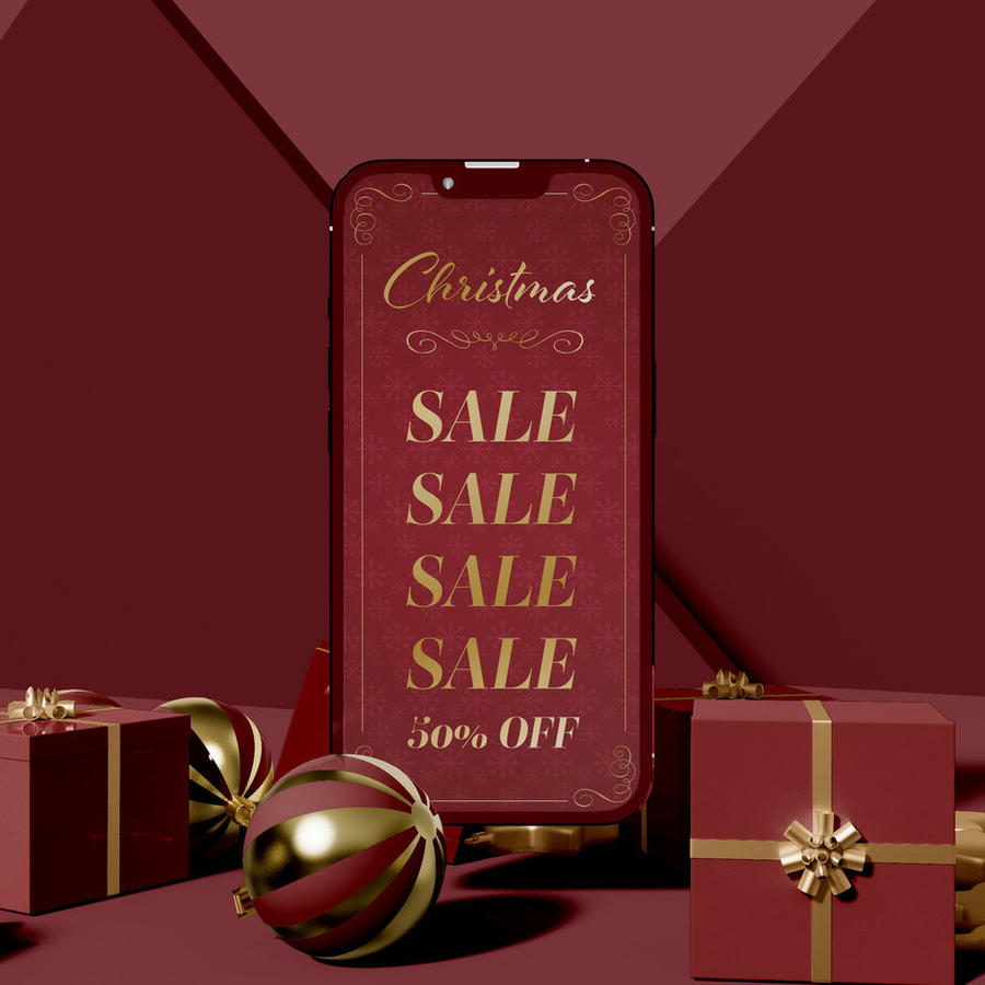 圣诞场景苹果手机屏幕样机