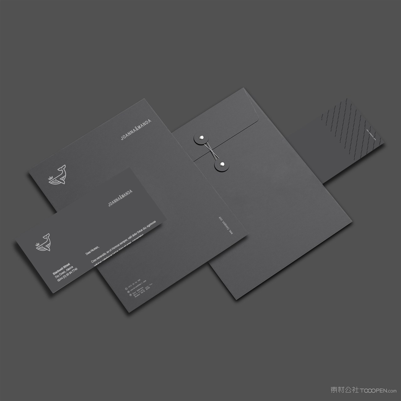 服装品牌VI信封文件袋样机