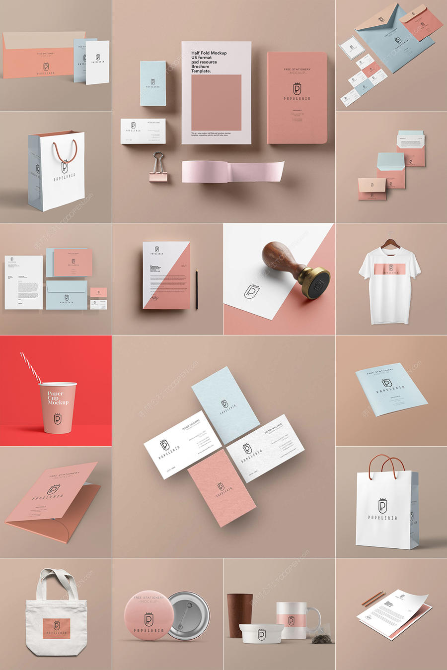 19个国外酒店vi样机套图