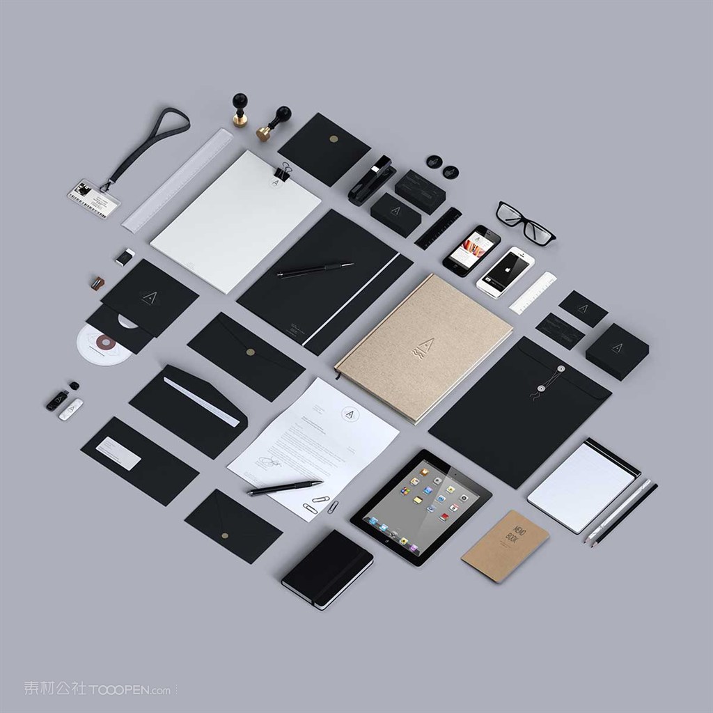 文化传播公司黑色vi样子模板