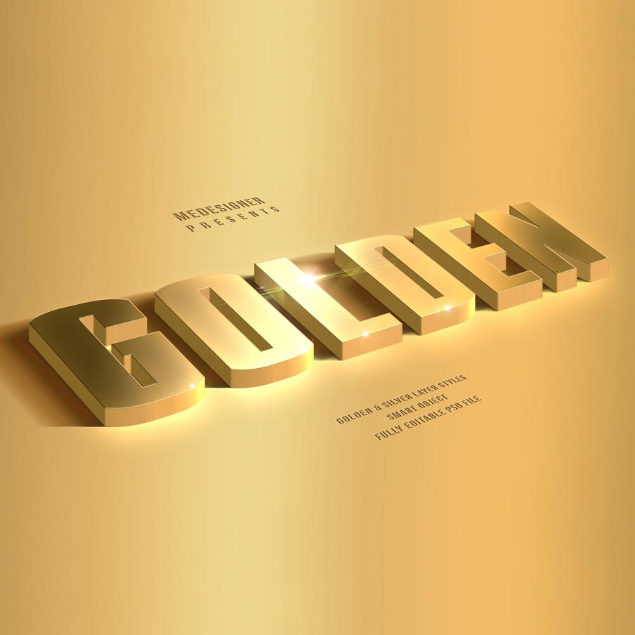 金色立体字GOLDEN