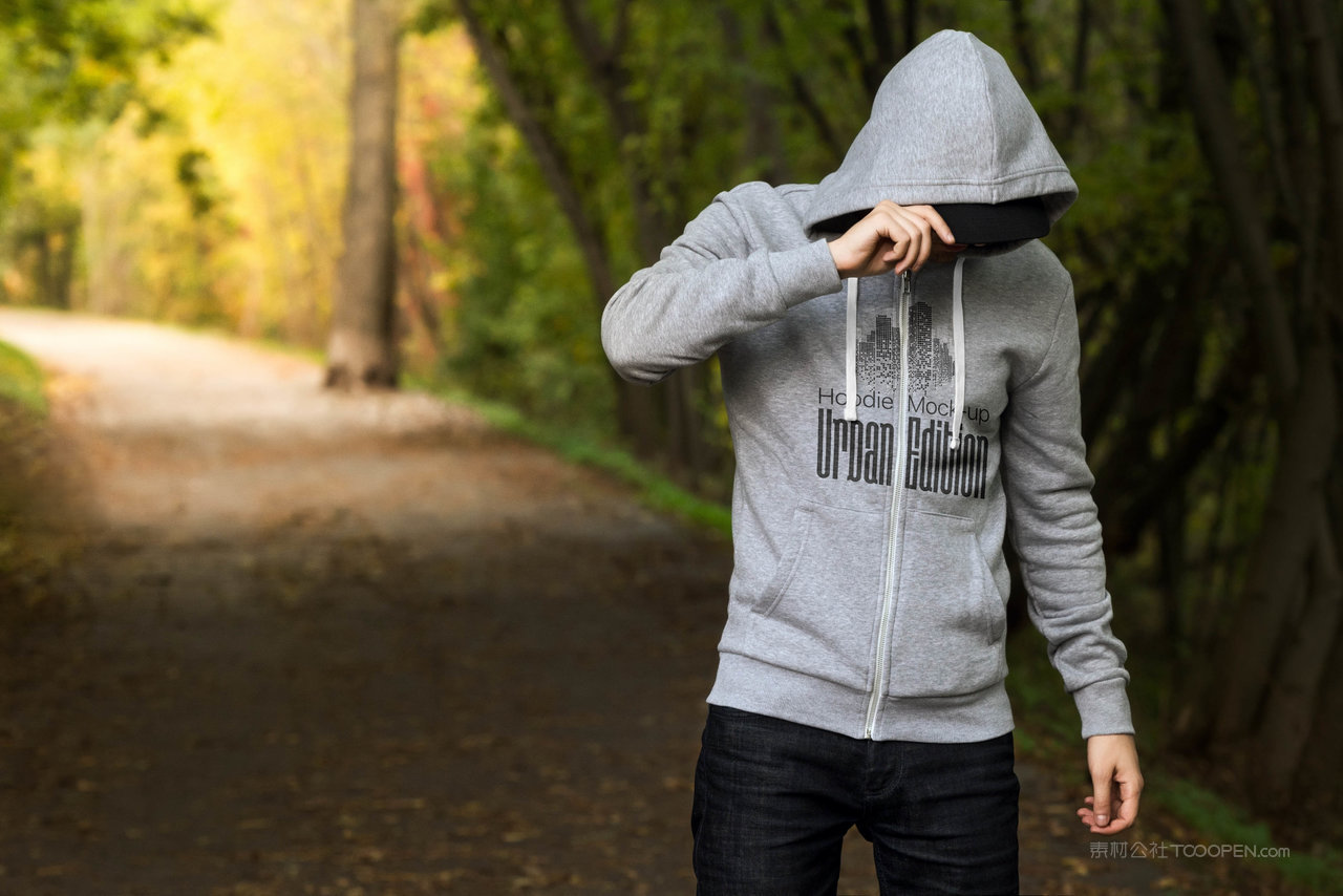 卫衣图案设计展示街景样机