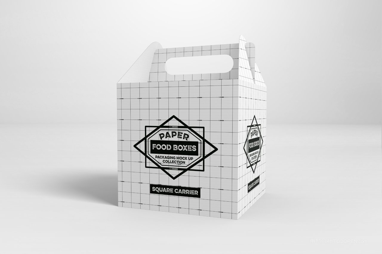 异形烘焙蛋糕面包店品牌食品纸质包装贴图样机 (6)