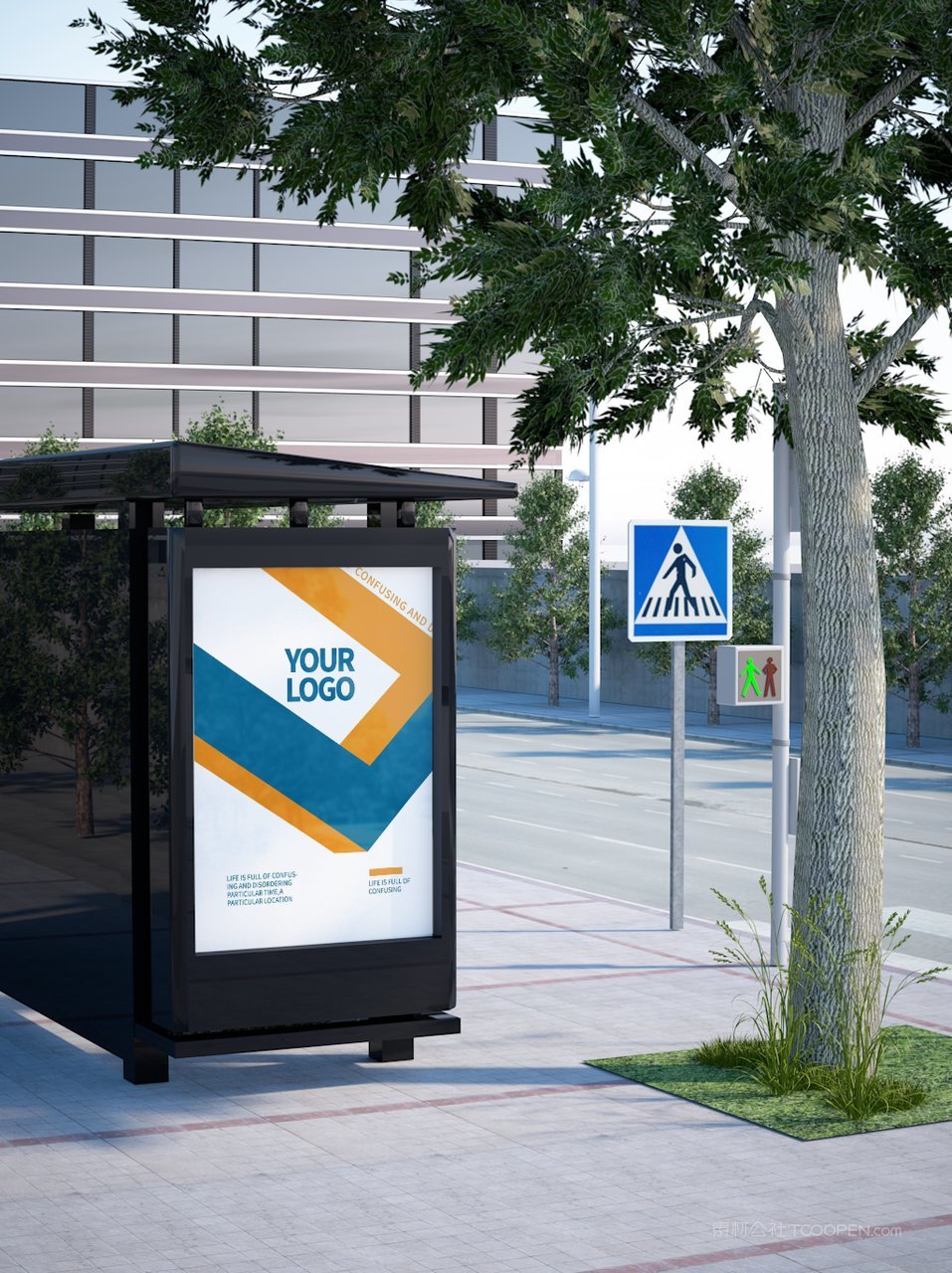 城市沿街灯箱海报样机 (2)
