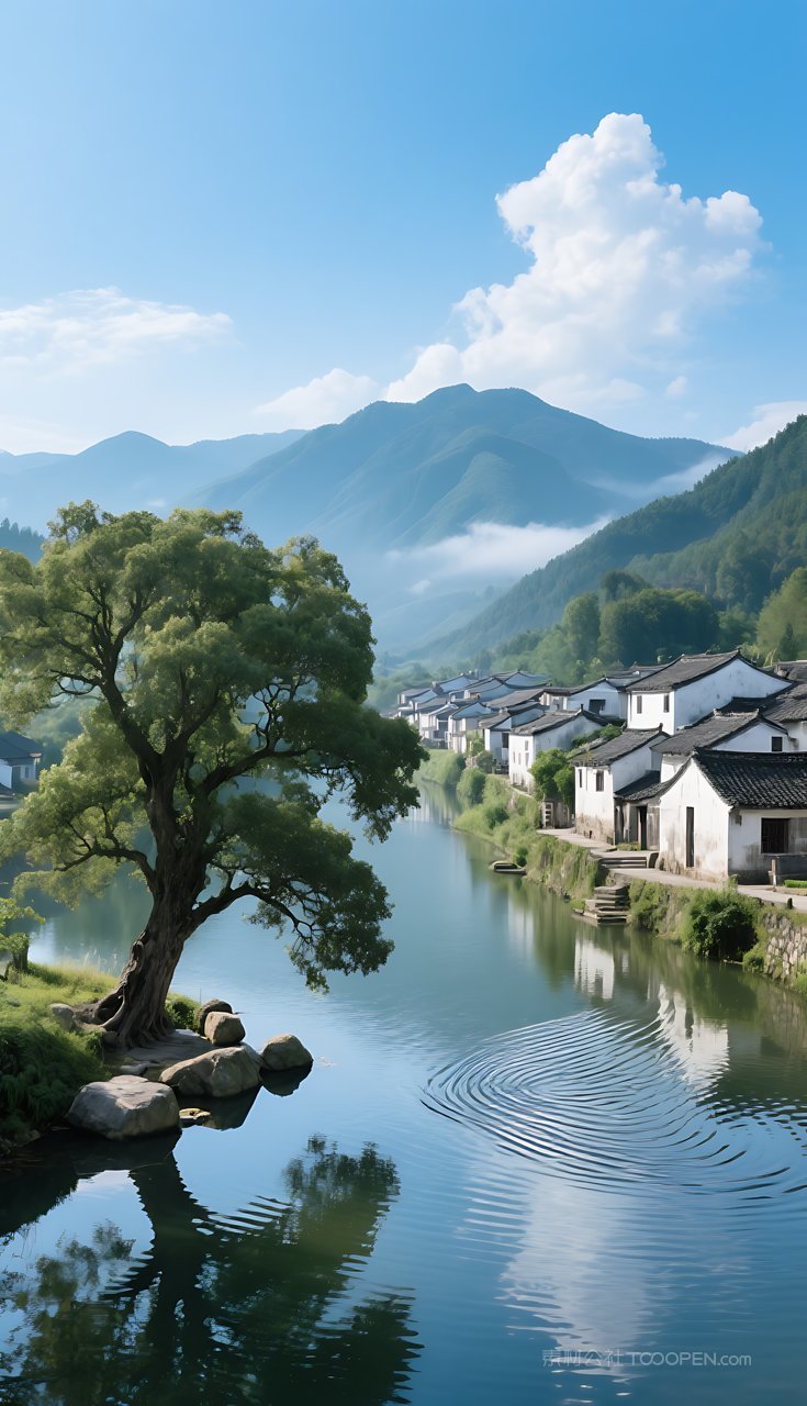 群山景色风景河流山水湖泊唯美山峰