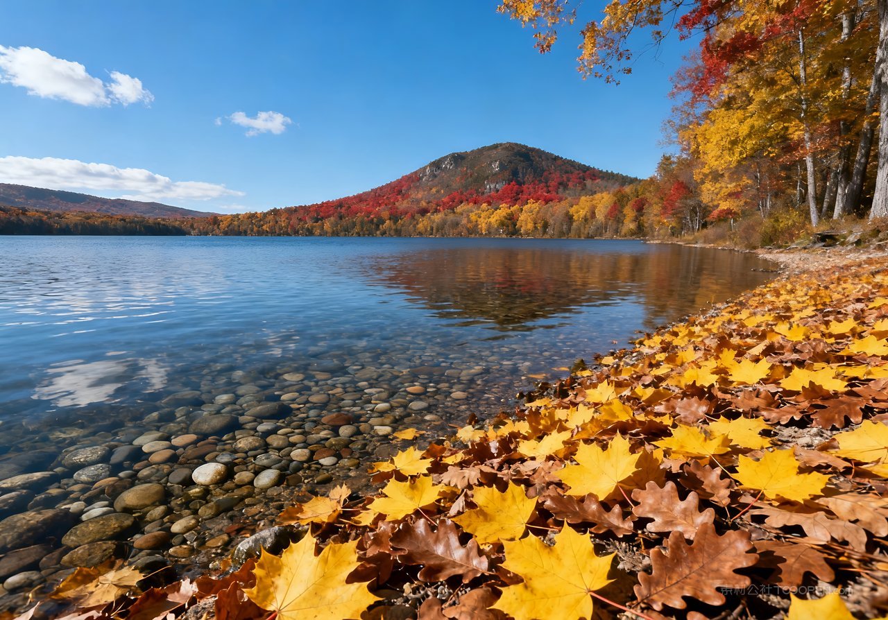 天空秋天青山山水意境山峰唯美湖泊