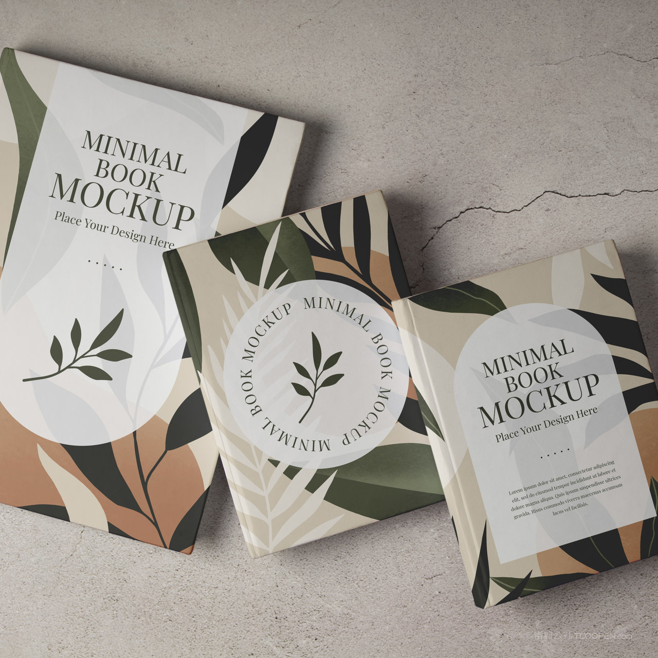 精美的书籍画册封面封底贴图样机