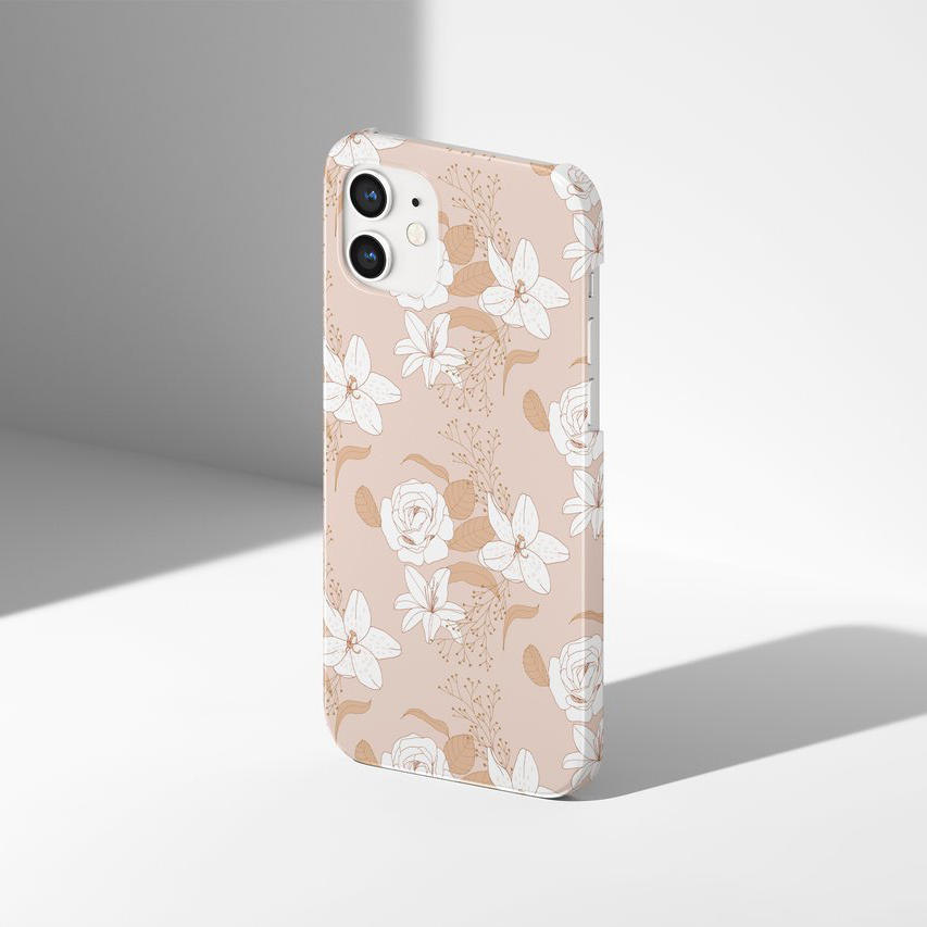 文艺花朵素色手机壳样机 (9)