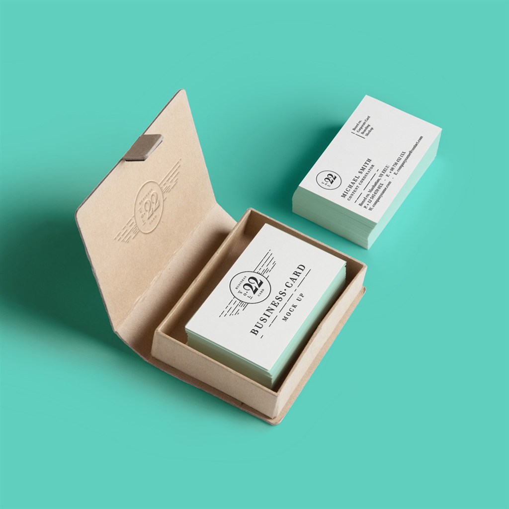 装在盒子里的名片样机
