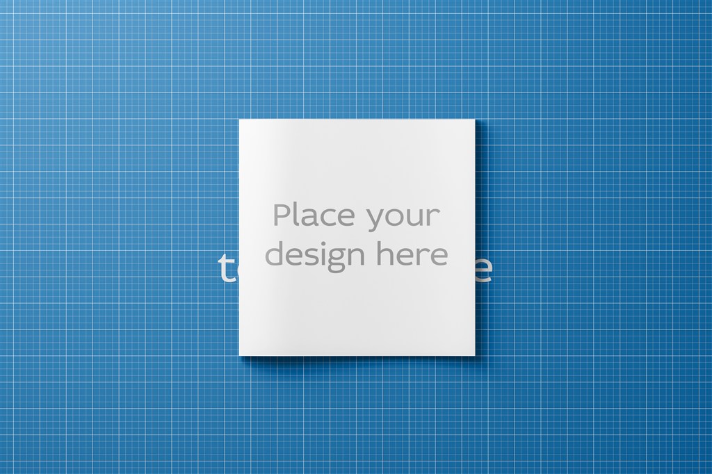 薄方形画册宣传册封面样机