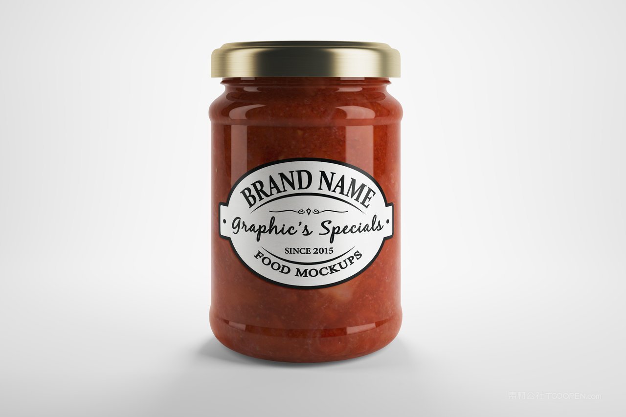 番茄酱罐头食品包装酱类罐头玻璃罐装包装展示样机 (4)
