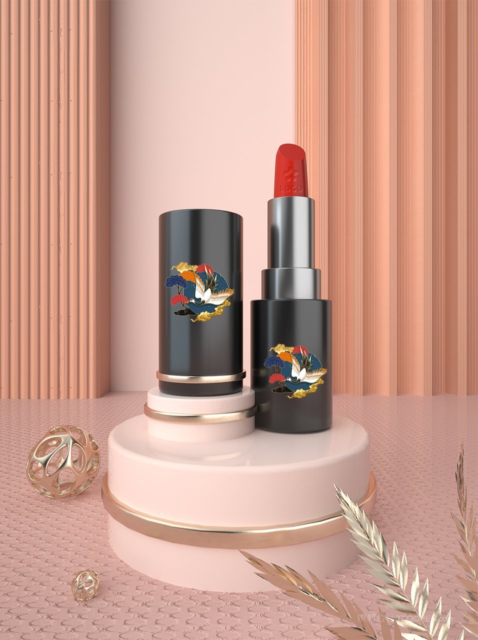 中国潮文创贺岁年货礼盒装口红套装样机
