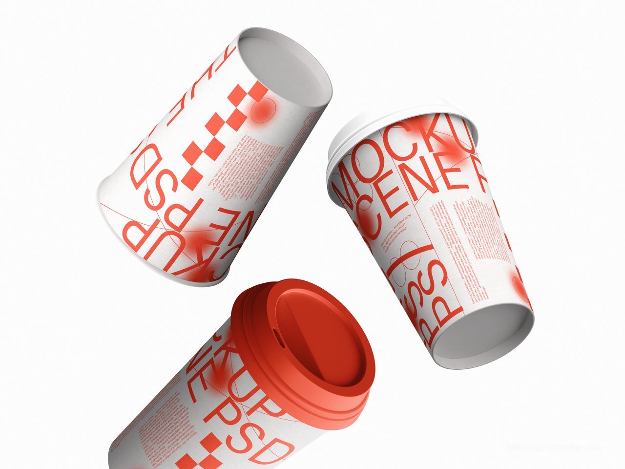 外卖水杯纸杯样机