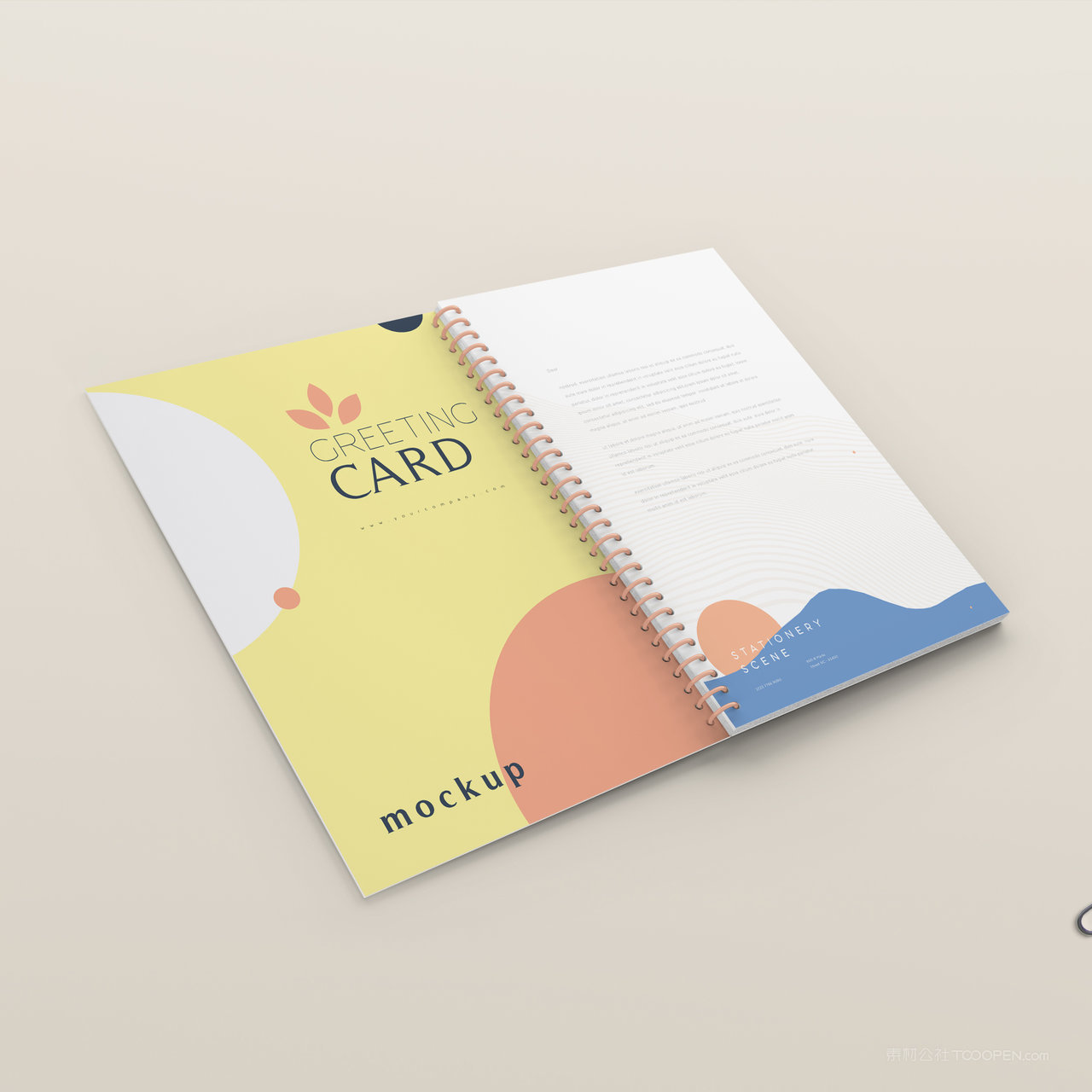 打开的线圈本子贴图样机