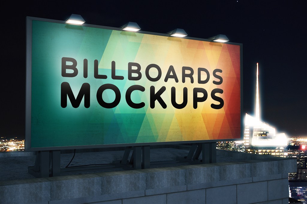 街头户外T牌灯箱广告牌样机图片下载