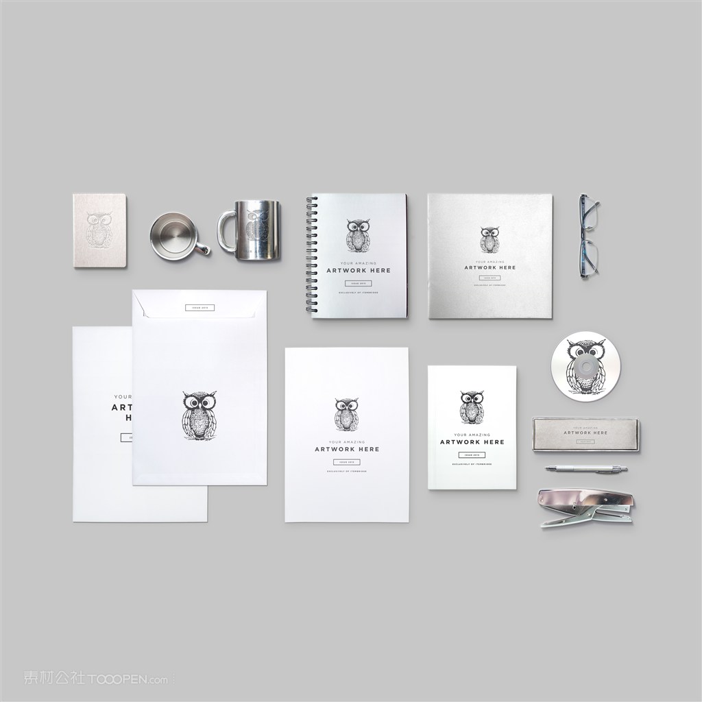 笔记本不锈钢水杯方形画册档案袋文件袋光盘信纸宣传单样机