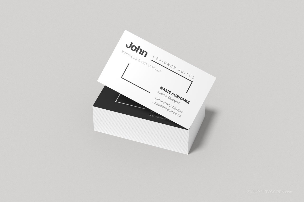 黑白商务高级名片光影样机