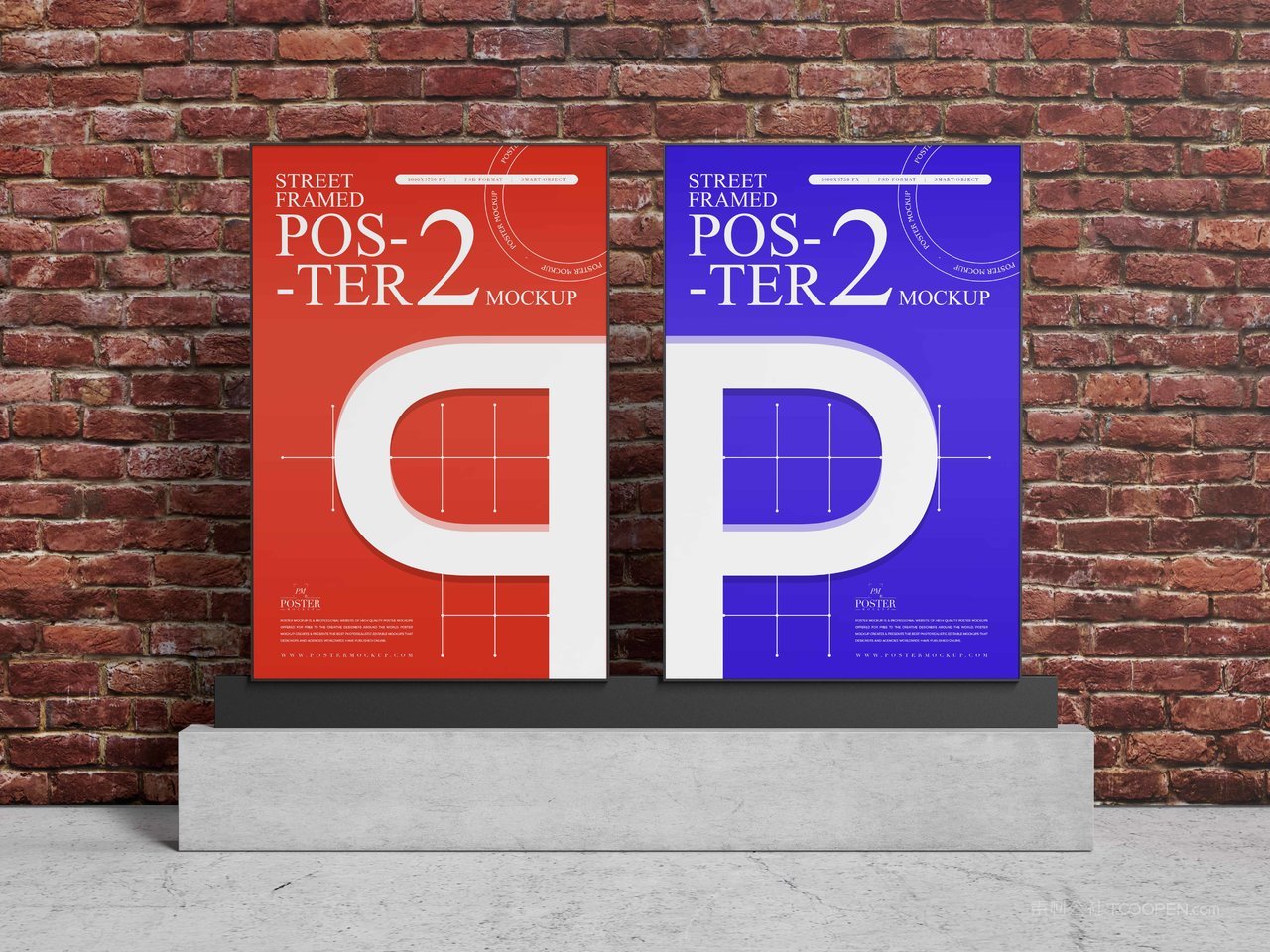 户外双框海报样机