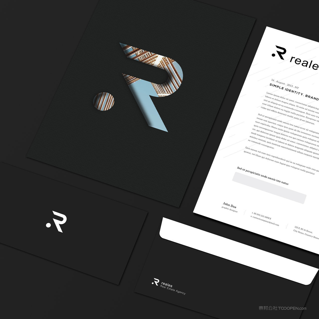 房地产vi画册文档信封贴图样机