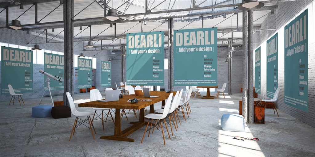 会议室里的海报样机