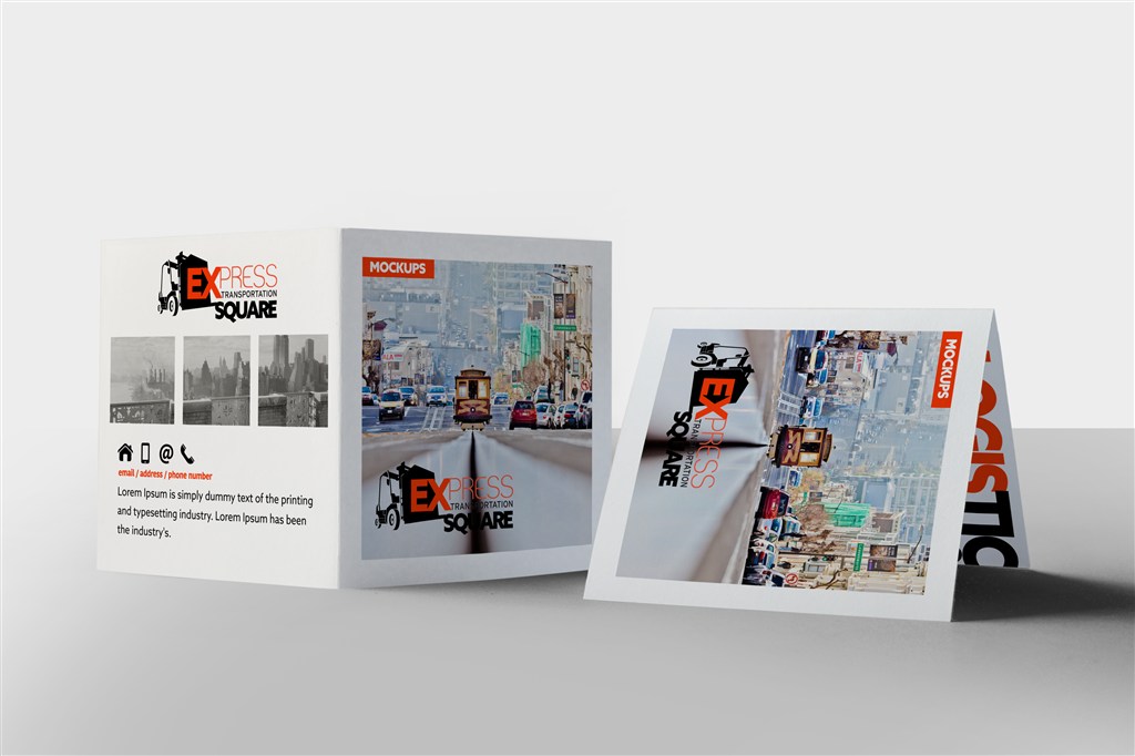 方形画册宣传册杂志封面封底样机