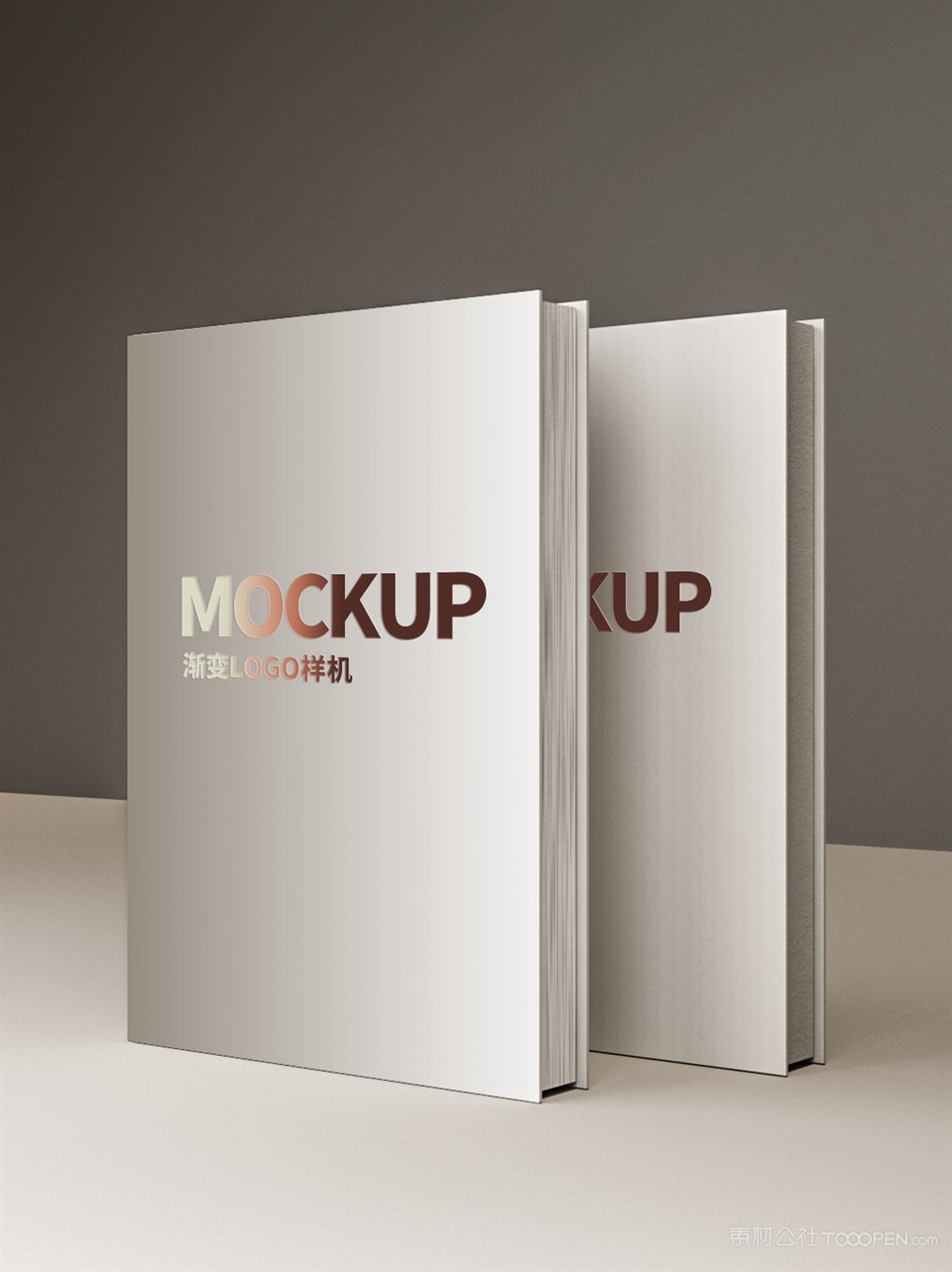 图书渐变logo文字样机