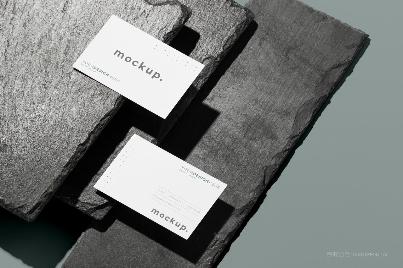 高档轻奢白色名片光影场景样机