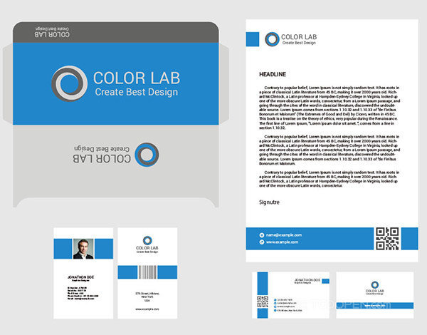 蓝色简洁风品牌视觉