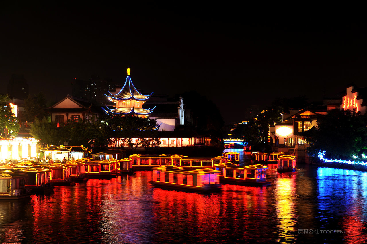 中国夫子庙风景画图片