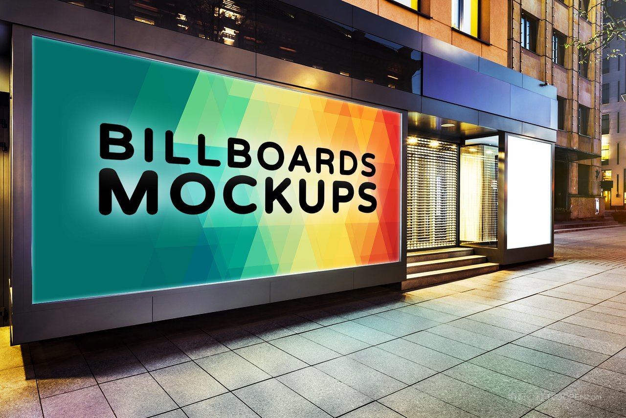 公交车站广告牌样机