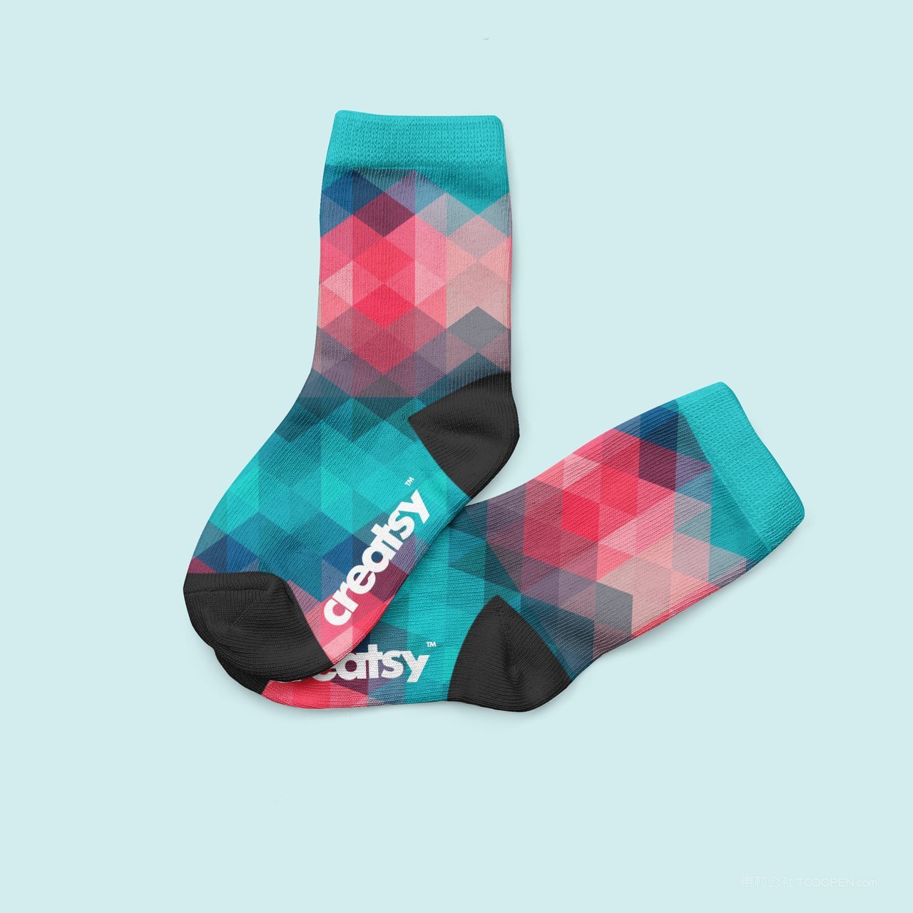 运动长袜子运动袜图案展示样机 (4)